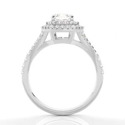 Prong-Einstellung Diamant Halo-Verlobungsring