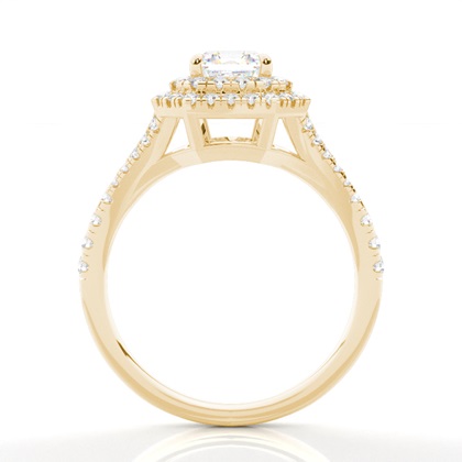 Prong-Einstellung Diamant Halo-Verlobungsring