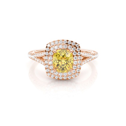 Yellow Diamond Halo Engagement Ring