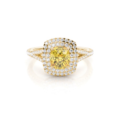 Yellow Diamond Halo Engagement Ring