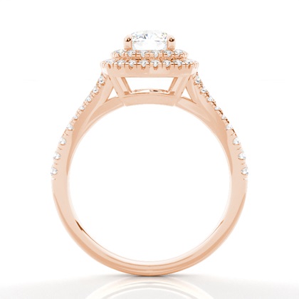 Prong-Einstellung Diamant Halo-Verlobungsring