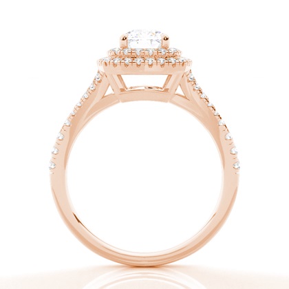 Prong-Einstellung Moissanit Halo-Verlobungsring