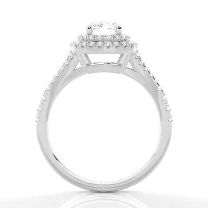 Prong-Einstellung Diamant Halo-Verlobungsring