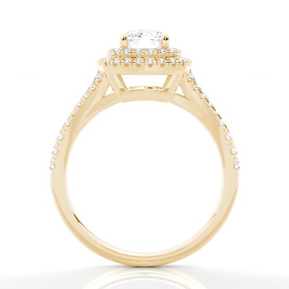 Prong-Einstellung Diamant Halo-Verlobungsring