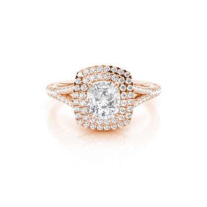 Prong Setting Moissanite Halo Engagement Ring