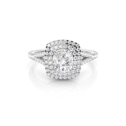 Prong Setting Moissanite Halo Engagement Ring