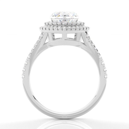 Prong-Einstellung Diamant Halo-Verlobungsring