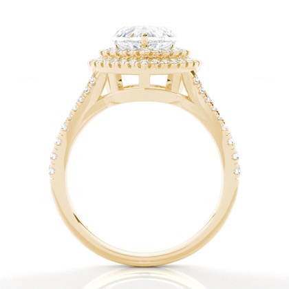 Prong-Einstellung Diamant Halo-Verlobungsring