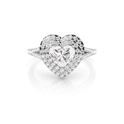 Prong Setting Diamond Halo Engagement Ring