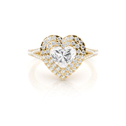 Prong Setting Diamond Halo Engagement Ring