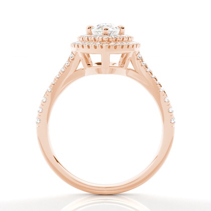 Prong-Einstellung Diamant Halo-Verlobungsring