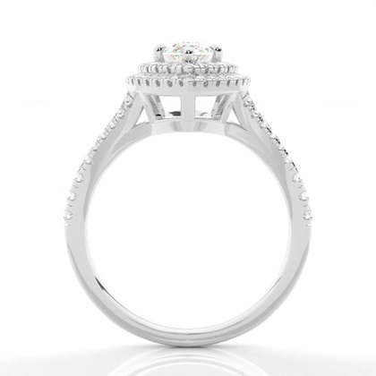 Prong-Einstellung Diamant Halo-Verlobungsring