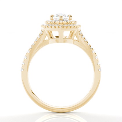 Prong-Einstellung Diamant Halo-Verlobungsring