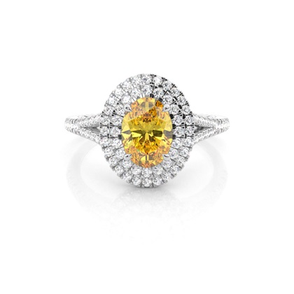 Yellow Diamond Halo Engagement Ring