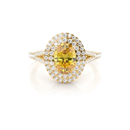 Yellow Diamond Halo Engagement Ring