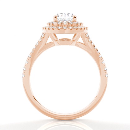 Prong-Einstellung Diamant Halo-Verlobungsring