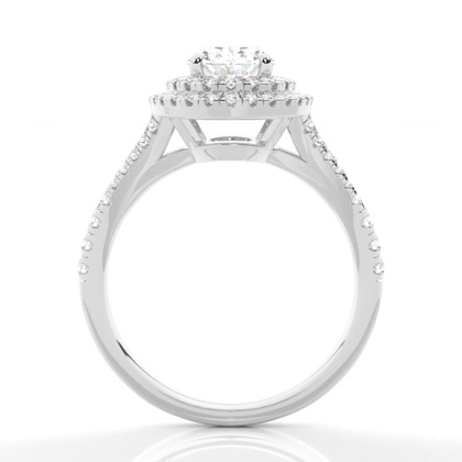 Prong-Einstellung Diamant Halo-Verlobungsring