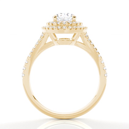 Oval Yellow Gold Halo Engagement Rings