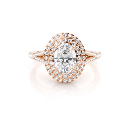 Prong Setting Diamond Halo Engagement Ring