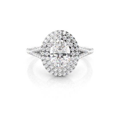 Prong Setting Diamond Halo Engagement Ring