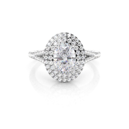 Prong Setting Moissanite Halo Engagement Ring