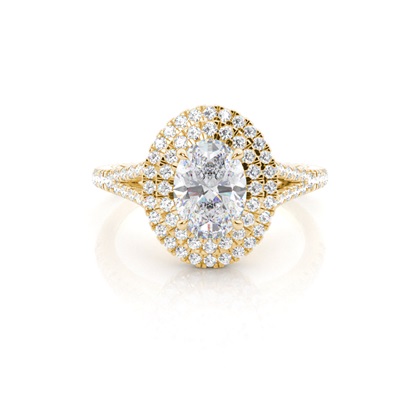 Prong Setting Moissanite Halo Engagement Ring