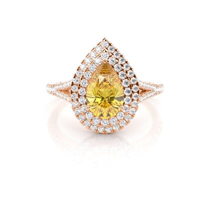 Yellow Diamond Halo Engagement Ring