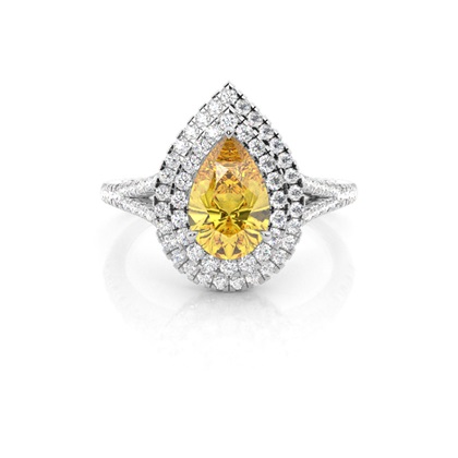 Yellow Diamond Halo Engagement Ring