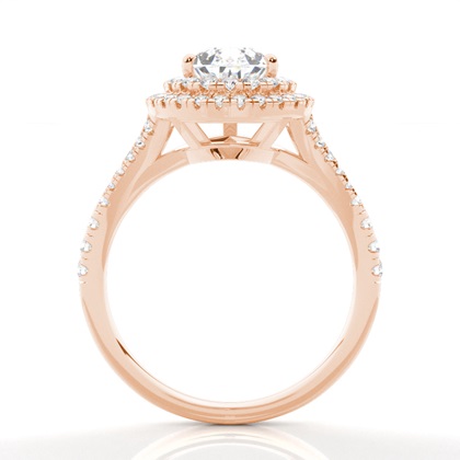 Prong-Einstellung Diamant Halo-Verlobungsring