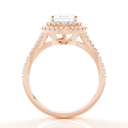 Prong-Einstellung Moissanit Halo-Verlobungsring