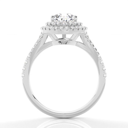3.00 Carat Platin Halo Verlobungsringe