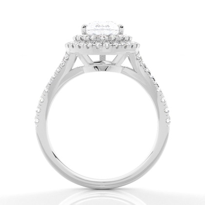 Prong-Einstellung Moissanit Halo-Verlobungsring