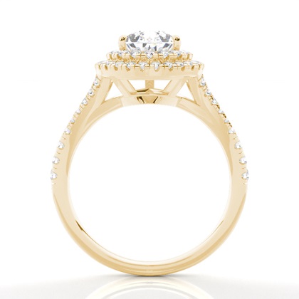 Prong-Einstellung Diamant Halo-Verlobungsring