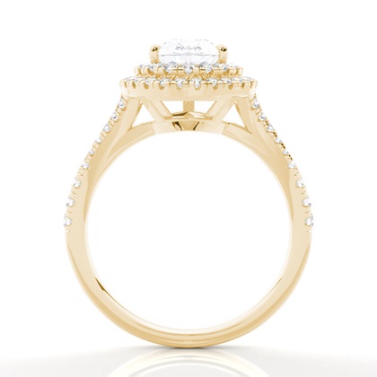 Prong-Einstellung Moissanit Halo-Verlobungsring