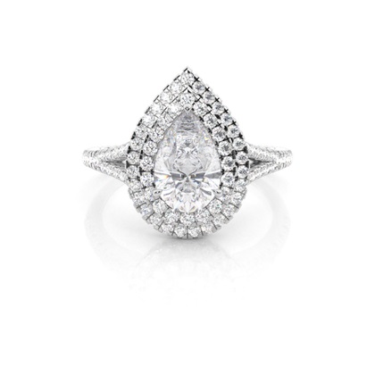 Prong Setting Moissanite Halo Engagement Ring