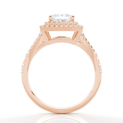 Prong-Einstellung Diamant Halo-Verlobungsring