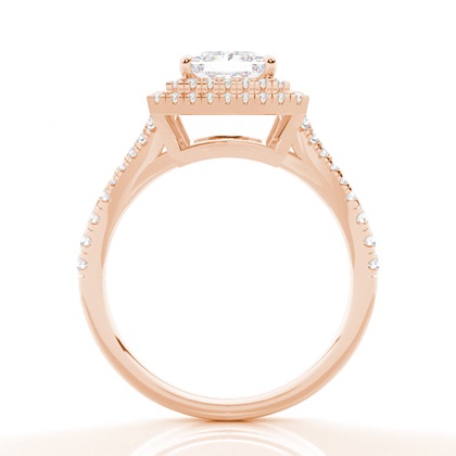 Prong-Einstellung Moissanit Halo-Verlobungsring