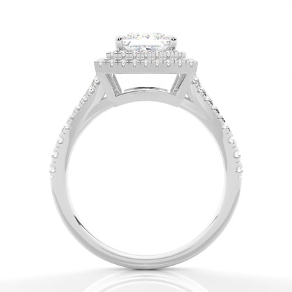 Prong-Einstellung Diamant Halo-Verlobungsring