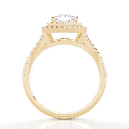 Prong-Einstellung Moissanit Halo-Verlobungsring