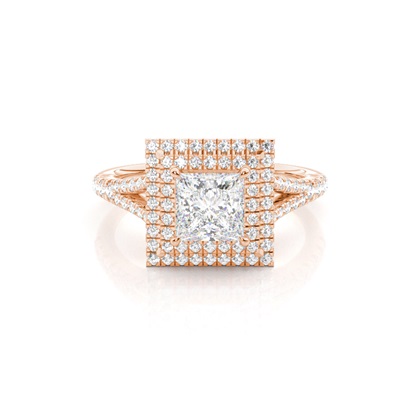 Prong Setting Diamond Halo Engagement Ring