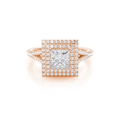 Prong Setting Moissanite Halo Engagement Ring