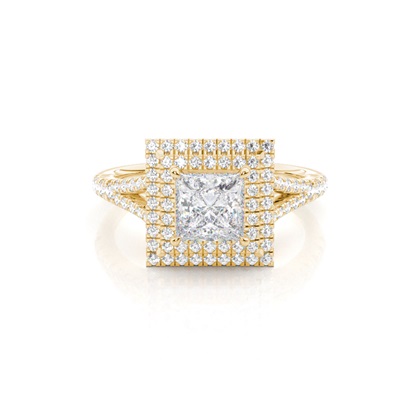 Prong Setting Moissanite Halo Engagement Ring