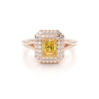 Yellow Diamond Halo Engagement Ring