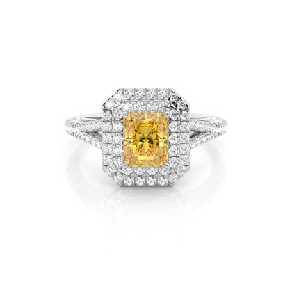 Yellow Diamond Halo Engagement Ring