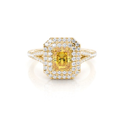 Yellow Diamond Halo Engagement Ring