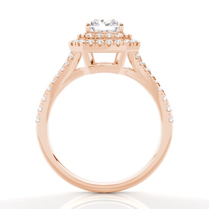 Prong-Einstellung Diamant Halo-Verlobungsring