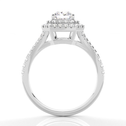 Prong-Einstellung Diamant Halo-Verlobungsring