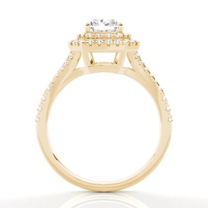 Prong-Einstellung Diamant Halo-Verlobungsring