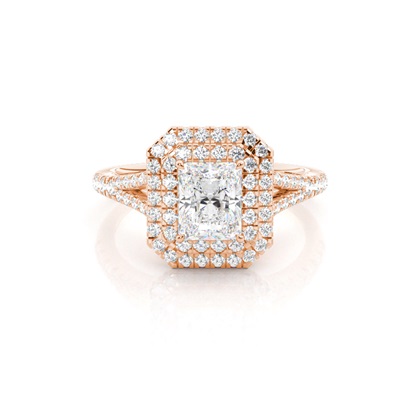 Prong Setting Diamond Halo Engagement Ring