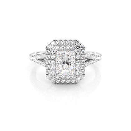 Radiant Halo Diamond Engagement Rings